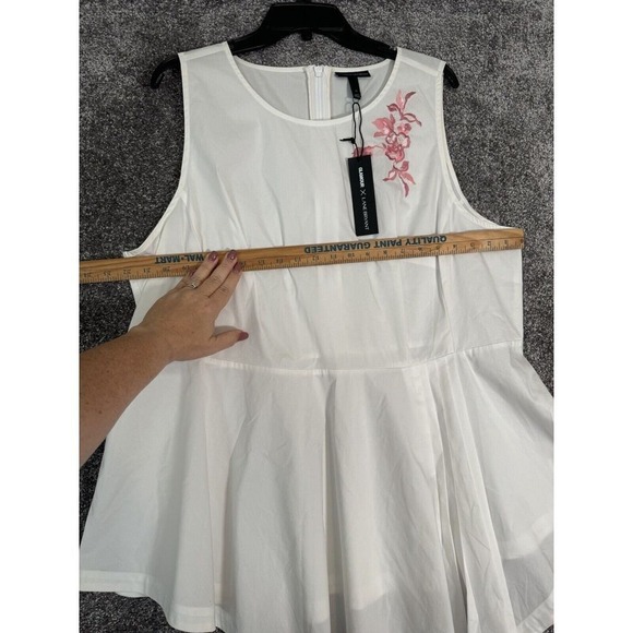 Glamour X Lane Bryant Asymmetrical Peplum Top Womens Plus Size‎ 22 Fairy Floral - Picture 9 of 12